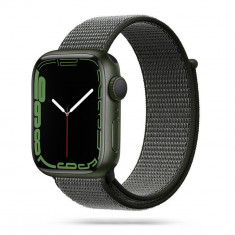 Curea Tech-Protect Nylon pentru Apple Watch 4/5/6/7/8/9/Se/Ultra 1/2 (42/44/45/49 Mm) Dark Olive