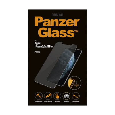 PanzerGlass - Geam Securizat Privacy Standard Fit pentru iPhone 11 Pro, Xs, X, transparent foto