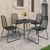 vidaXL Set mobilier de grădină, 5 piese, negru, ratan PVC 3060113