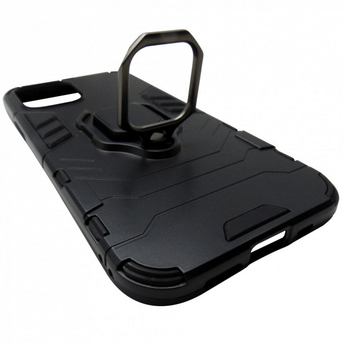 Husa spate Armor cu inel, neagra, pentru Apple iPhone 12, 12 Pro