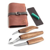 Cumpara ieftin Set de sculptura in lemn BeaverCraft S13X, 5 piese, plus husa din piele