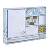 Set de birou cu model floral, albastru, CMCLASS