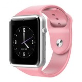 Resigilat Ceas Smartwatch Techstar&reg; A1, Camera Foto, Ecran 1.54inch, Bluetooth, Compatibil SIM si MicroSD, Apelare, Roz