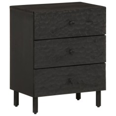 vidaXL Noptieră, negru, 50x33x60 cm, lemn masiv de mango 356828