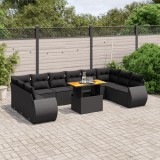 Cumpara ieftin Gossi set canapele de gradina cu perne, 11 piese, negru, poliratan
