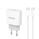 Incarcator Retea Cu Cablu USB-C Dudao A14EUC, 20W, 3A, 1 x USB-C, Negru