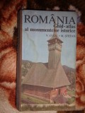 Romania ghid -atlas al monumentelor istorice - V.Cucu, M.Stefan / an 1974, ilustratii, harta , planuri de municipii cu importante monumente istorice