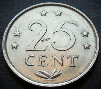 Moneda exotica 25 CENTI - ANTILELE OLANDEZE (Caraibe), anul 1981 * cod 4693 foto