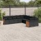 Gossi set canapele de gradina cu perne, 10 piese, negru, poliratan