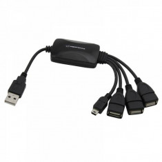 Hub USB Esperanza EA114 3x USB 2.0 + 1x mini USB foto