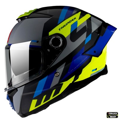 Casca integrala pentru scuter - motocicleta MT Thunder 4 SV Ergo E17 galben/albastru lucios (ochelari soare integrati) &amp;ndash; tip viziera MT-V-28B XS (53/5 foto
