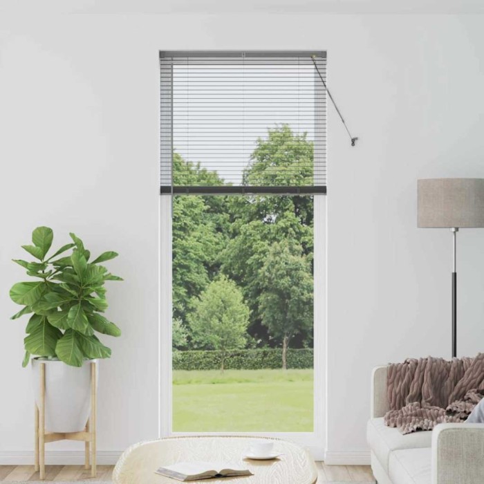 Jaluzea pentru Fereastră Gri &icirc;nchis 90 x 220 cm Aluminiu