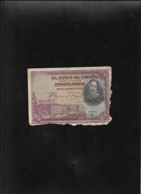 Spania 50 pesetas 1928 seria8689727 uzata foto