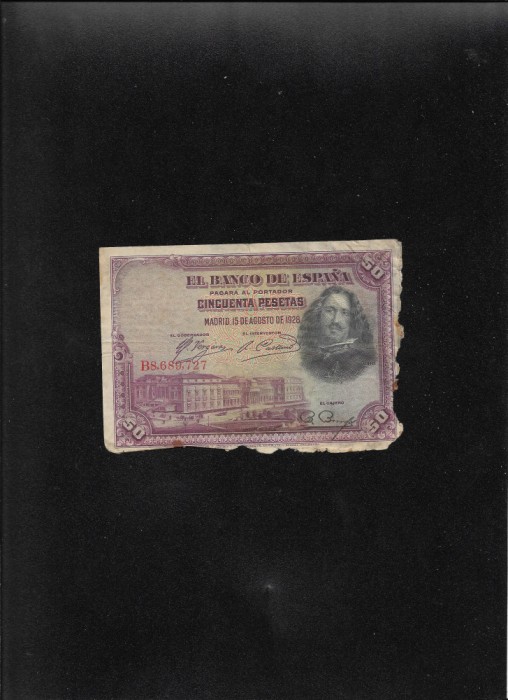 Spania 50 pesetas 1928 seria8689727 uzata