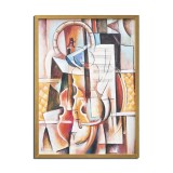 Tablou pictat manual inramat, Concert pentru vioara, 75x55cm ulei pe panza, gata de agatat pe perete
