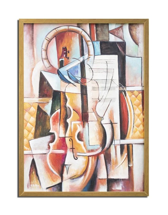 Tablou pictat manual inramat, Concert pentru vioara, 75x55cm ulei pe panza rama din lemn, Vlad Soltan