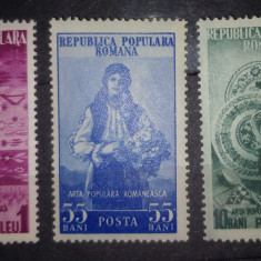 Romania 1953 Lp 345 Arta populara romaneasca 3v. nestampilate