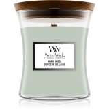 Woodwick Warm Wool lum&acirc;nare parfumată cu fitil din lemn 275 g