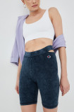 Champion pantaloni scurți 115222 femei, culoarea albastru marin, modelator, high waist 115222-BS028