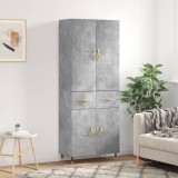 vidaXL Dulap &icirc;nalt, gri beton, 69,5x34x180, lemn compozit