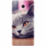 Husa silicon pentru Xiaomi Remdi Note 4X, British Shorthair Cat Yellow Eyes Portrait