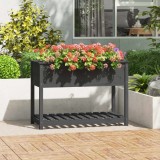 VidaXL Jardinieră cu raft, gri, 111,5x54x81 cm, lemn masiv de pin