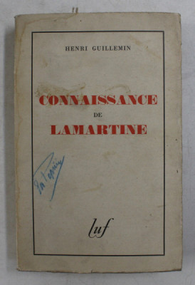CONNAISSANCE DE LAMARTINE par HENRI GUILLEMIN , 1942 foto