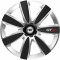 Set 4 Capace Roti GTX Carbon Gri-Negru R16, Compatibil Cu Fiat