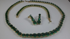 Set bijuterii Luxury Glamour Emerald,colier si cercei foto