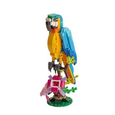 Set de Constructie Papagal Exotic, Flippy, 22x11x12cm, Ornament Creativ cu Flori, 360 de Piese, Multicolor foto