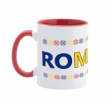 Cana maner rosu personalizata Romania, Model 5, INOVATIX&reg;. 330ml