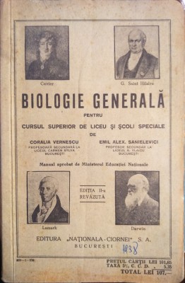 Biologie generală pentru cursul superior de liceu și școli speciale foto