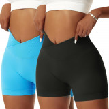 Ie Pantaloni scurți de gimnastică pentru femei V Cross Elastic Push Up Pantaloni, Oem