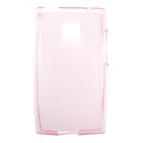 Husa silicon roz deschis (cu spate mat) pentru LG Optimus L3 E400