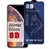 Folie de protectie, flippy, pentru iphone 15 pro, tempered glass mirror 8d, efect oglinda, hd, albastru