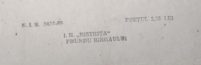 CAIET BLOC NOTES FOAIE VELINA, ANII 80 PROD LA I H BISTRITA PRUNDUL NARGAULUI