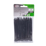 Set de 100 buc - Coliere de Plastic, 100 mm x 2,5 mm,culoare negru,Hofftech,rezistente UV