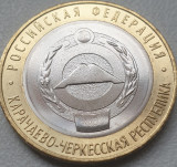 10 ruble 2022 Rusia, The Karachay-Cherkess Republic, unc, tiraj 1.000.000, Europa