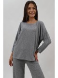 BLUZA MANECA LUNGA DIN TRICOT FIN AGATA TALIE UNICA Gri