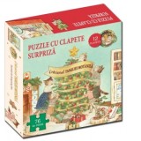 Craciunul familiei Motanila. Carte + puzzle cu clapete surpriza (76 de piese, 12 clapete) - Lucy Brownridge
