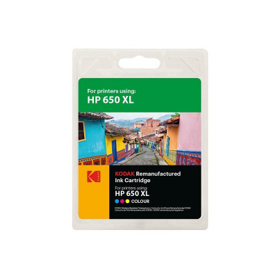 Cartus inkjet original kodak, compatibil cu hp 650 xl, tricolor, 18 ml, premium foto