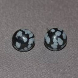 Cercei cu surub obsidian semisfere 8mm, Stonemania Bijou