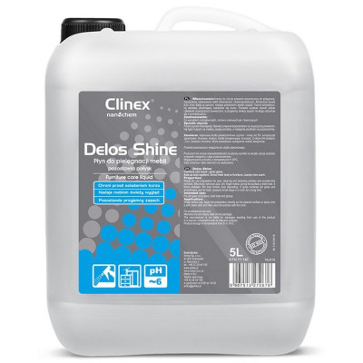 CLINEX Delos Shine, 5 litri, solutie pentru curatare si stralucire mobila foto