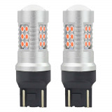 Becuri LED CANBUS 24SMD T20 7443 WR21/5W Red rosu 12/24V 6,2W 800lm 56/18mm 24 x 3030 AMiO, interfata dublu filament tip T20