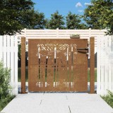 vidaXL Poartă pentru grădină, 105x80 cm, oțel corten, model bambus