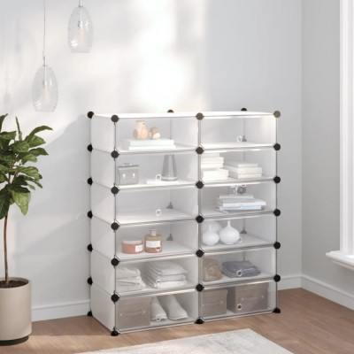 vidaXL Suport de pantofi, transparent, 94,5x36,5x106 cm, PP 340564 foto