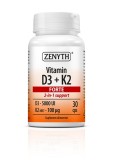 Vitamina D3 5000 UI + K2 Forte, 30 cps, imunitate si oase puternice, ZENYTH