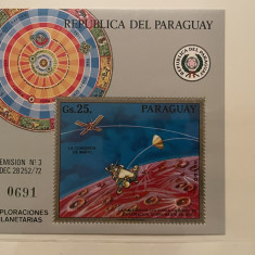 paraguay serie timbre spatiu cosmos apollo aselenizare nestampilate MNH