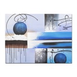 Tablou gigant abstract pictat manual, Interstelar 3, 120x90cm ulei pe panza in relief efect 3D, gata de agatat pe perete