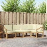 vidaXL Set de canapele de exterior cu pernă 5 pcs Alb și crem 3387644